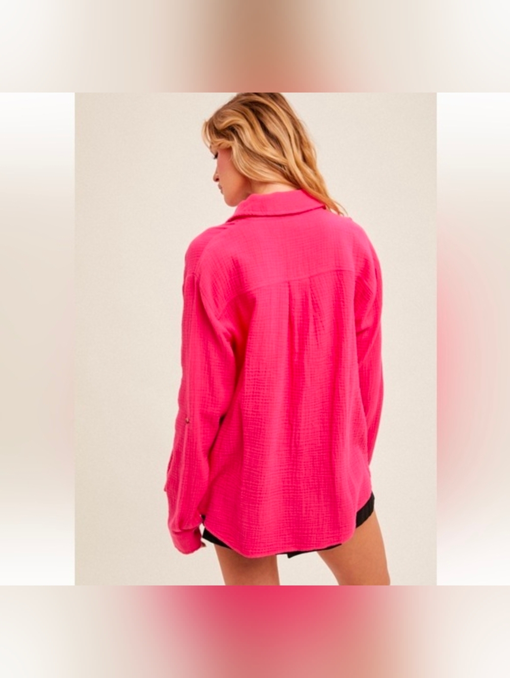 Hem & Thread Women's Button-Down Shirt Jacket - Picture 3 of 5